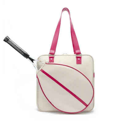 Большая модная сумка через плечо для теннисной ракетки с застежкой-молнией для женщин и мужчин, ракетка для сквоша розового цвета Wyz19427