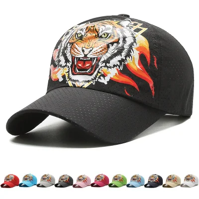Крутая бейсбольная кепка унисекс с принтом тигра, спортивная бейсболка для гольфа, кепка Snapback, дышащая сетчатая шляпа