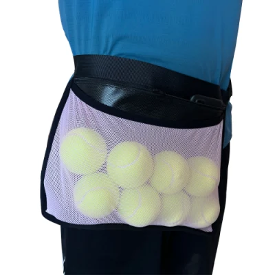 Регулируемая поясная сетчатая сумка для спортивных мячей для пиклбола, теннисная сумка для гольфа, тренировочная поясная сумка для хранения теннисных мячей
